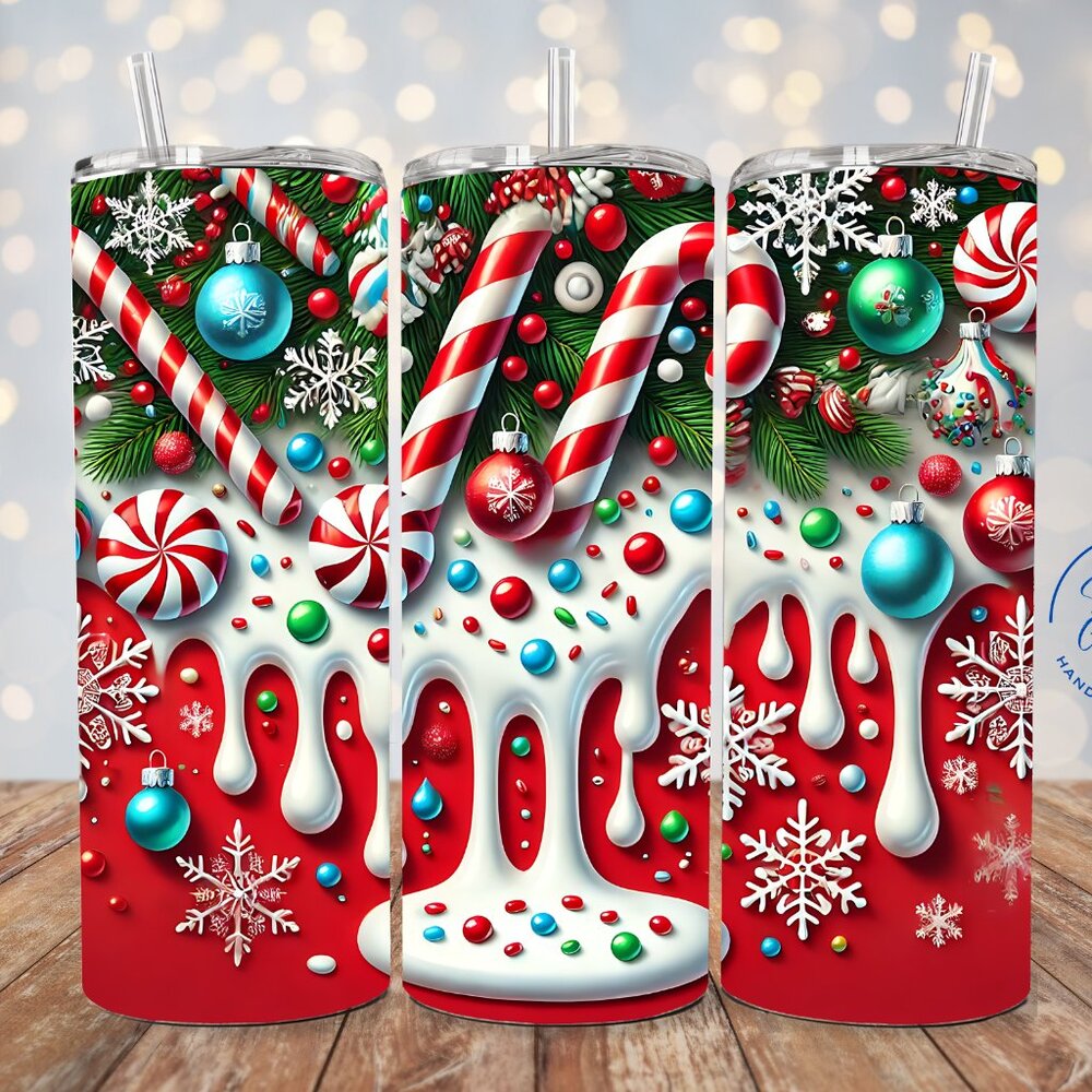 Christmas Candy Cane Tumbler, Holiday Sweet Treat Cup, Candy Cane Lover Tumbler